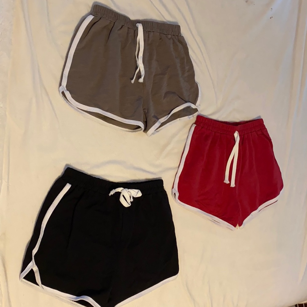 Green black and red shorts